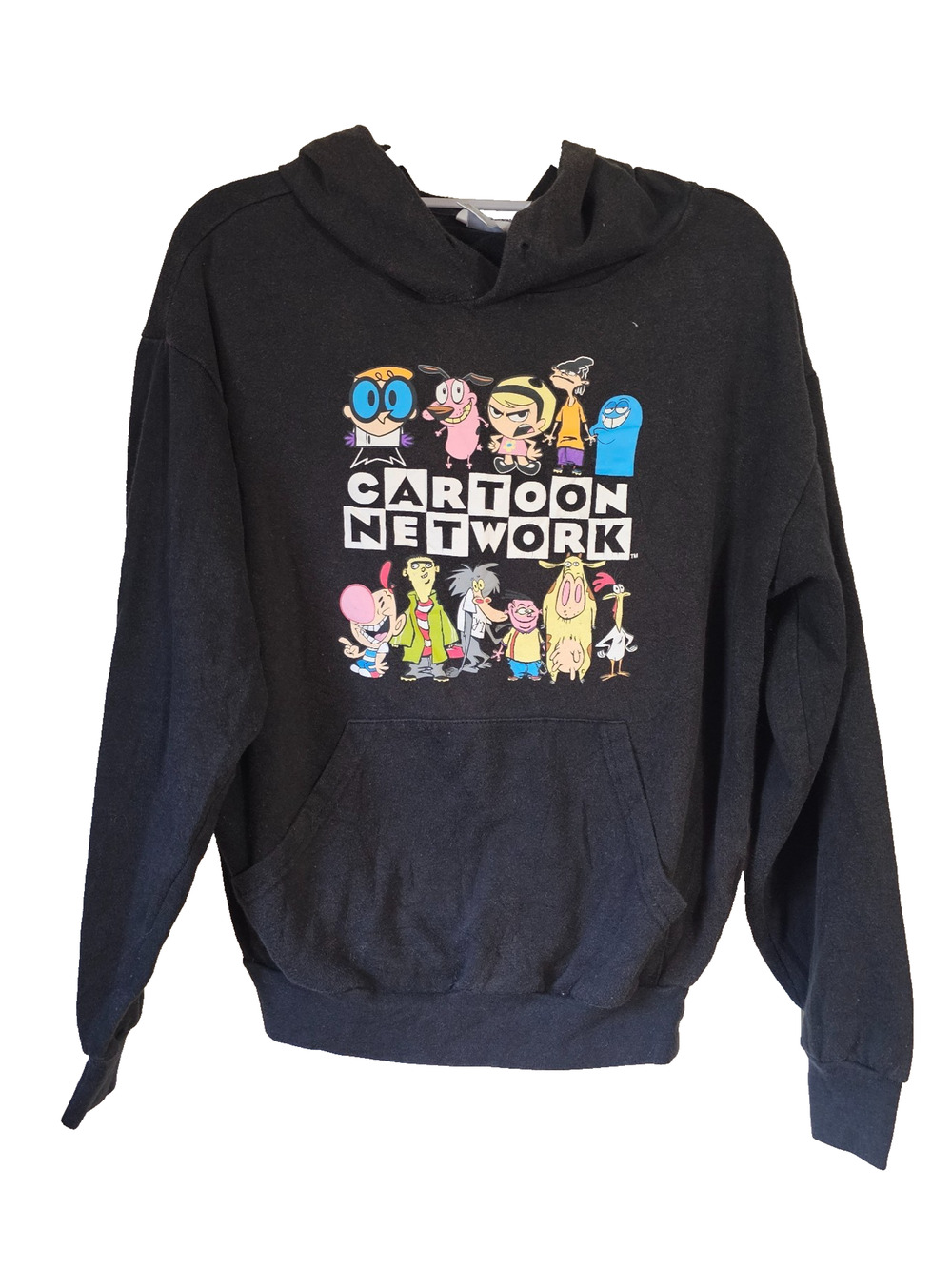 Cartoon Network Hoodie Dexter Johnny Bravo Ed Edd Eddy Courage Black Size Small